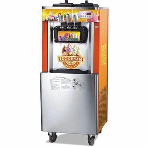 Commercial 3 Flavors Soft Serve Ice Cream Machine 20-30L Frozen Ice Cream Cones Machine Handness Adjustment Yogurt Ice Cream Maker with LCD Display 