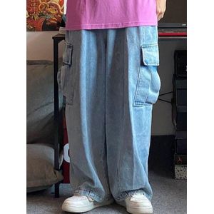 Men's Print Straight Leg Baggy Jeans Harajuku Fashion Denim Trousers Hip  Hop 2022 Casual Long pants Wide Leg jeans hombre
