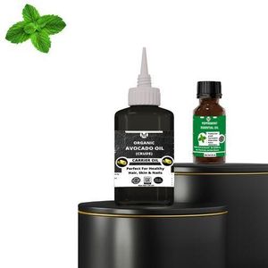 Mekis Peppermint Essential Oil(15ml) & Avocado Carrier Oil (120ml)