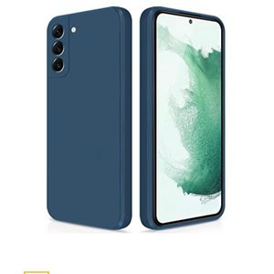 Samsung Galaxy S22 Phone Case Liquid Silicone, Cute Thin Slim Soft Rubber TPU Plain Smooth Gel Cover for Women Girl Aesthetic Design, Matte Solid Protective & Shockproof Bumper, Blue 