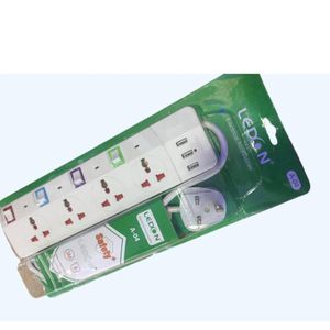 Extension Cable 4 Way Original Ledon Extension Cables With 3 USB Ports_ White