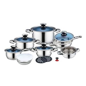 21-Piece Kaisa Villa Saucepan Set – Non-Stick, Durable & Complete Cookware Set.Silver