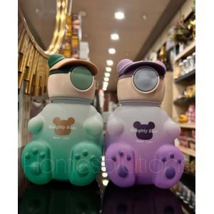 2 PiecesOf Bear Design Children Hanging Drinking Bottle With Straw-700ml For School Kids And Childrens Bear Design