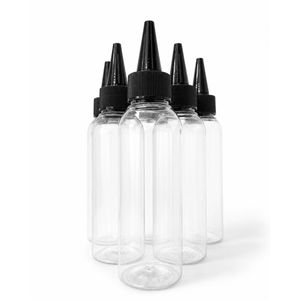 Empty Plastic PET Bottles 120-ml with Applicator Caps (6 piece set) 