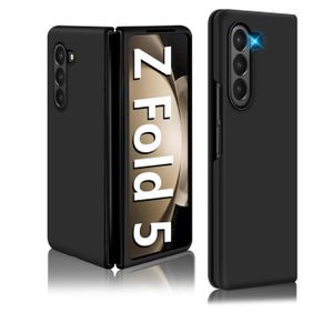 Z Fold 5 Liquid Silicone Case Compatible for Samsung Galaxy Z Fold5 5G Phone Case, Smooth Touch Soft Gel Rubber Slim Shockproof Full Body Protective Cover for Samsung Z Fold 5 5G 7.6-inch (Black)