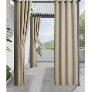 3pcs Plain Curtains cream 