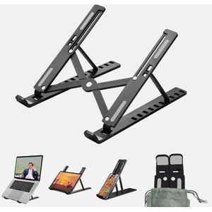 Laptop Stand for Desk, Aluminum, Portable Foldable Adjustable-Black/Silver