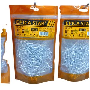 Epica Star 150pcs 4x12mm aluminum blind rivets, 