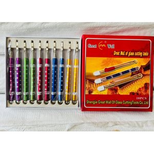 10pcs of Diamond Tipped Heavy Duty Glass Cutter - Multicolor 