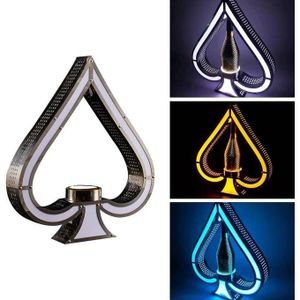 Multicolor LED Lighted Cocktail & Wine Bottle Presenter Display Shelf