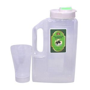 Plastic Water Fridge Bottle with 1 Glass, 1.5L - Green, White