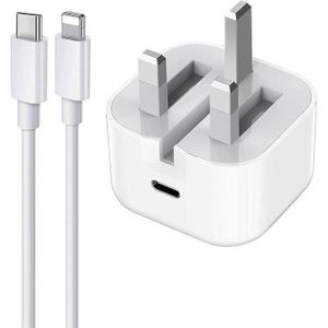 25W Ultra-High Velocity Power Adapter for iPhone 11–14 Series: Advanced PD Fast-Charging Interface – Porcelain White