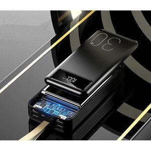 Universal GoldPlus 20,000mAh Power Bank – 4-in-1 Portable Charger with Built-in Cables – High Capacity and Fast Charging – Black