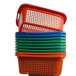 plastic mesh storage basket available in orange and other colors