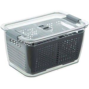 6.25L Refrigerator Organizer Bin Storage Container For Fruits Vegetables, Grey.