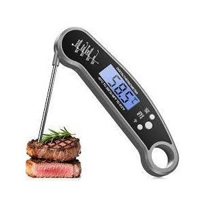 Digital Meat Thermometer Foldable - Grill Thermometer Roasting Thermometer Kitchen Thermometer - Waterproof LCD Backlight 2-3s Instant Reading - Kitchen Grilling Baking Milk & Thermometer