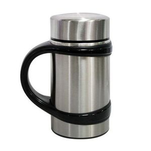 Stainless Steel Hot & Cold Travel Mug Vacuum Cup, 480ml, Silver.