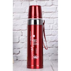 100MLS Portable Sports Drinking Bottle Double Wall Vacuum Flask Portable Insulated Stainless Steel Sports Water Bottle - Red.