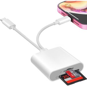 SD Card Reader for iPhone iPad, USB C & Lightning Dual Interface Memory Card Reader, Digital Camera Adapter