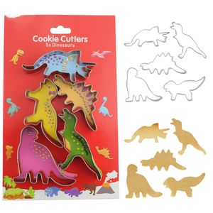 Stainless steel dinosaur shaped cookie cutter set