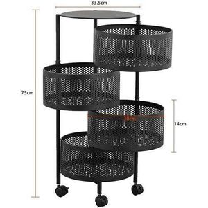 Versatile Multi-Tier Rolling Storage Cart / Rotating Kitchen Rack