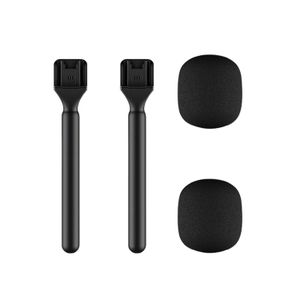 Microphone Holder fit for DJI/Hollyland/Rode/Movo Wireless Mic Stand Handheld Stick, 2-Pack - Black