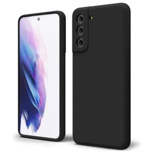 Samsung Galaxy S21 5G/4G Luxury Soft Rubber Liquid Silicone Skin Touch Feel Cover Case Black 