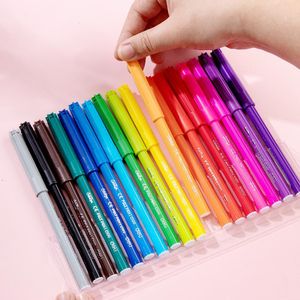 Deli Felt Pens With Ventilated Cap, Washable Ink, 18 Assorted Bright Color Markers, For 3+ Children's Art Painting,Drawing & Craft Supplies  Felt Pen Student Stationery 