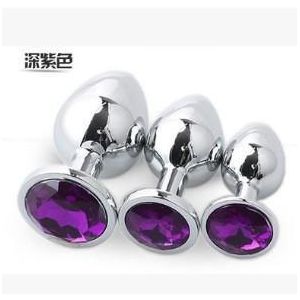 Plug 3 Size S,M,L Silver Anaal Pluug Metal with Jewel 