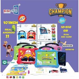 BéBé-TAB CHAMPION Kids AI Tablet with Protective Case and Learning Accessories