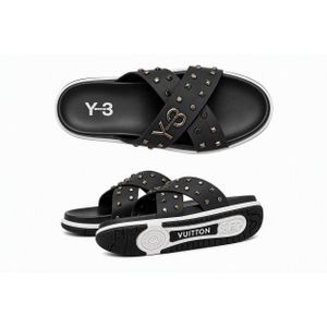 Studded Cross Strap Slides - Fashion Sandals