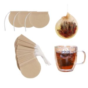 ShebSheb 100pcs Tea Bags for Loose Leaf Tea, Disposable Round Natural Tea Filter Bags, Unbleached Coffee Bags, Bath Spice Herbs and Soup Brewing Bags