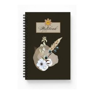 Books Floral Lined Notebook – A5, 100 Pages, Spiral Bound, Paperback Cover