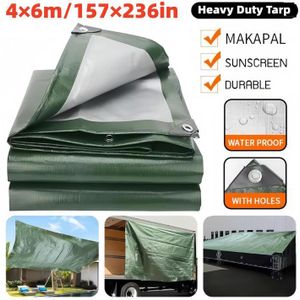 Heavy-Duty Waterproof Tarpaulin Canvas/UV Resistant Tarps/Lightweight Camping Tent,Canvas-Rainproof Outdoor Tent & Canopy Cover with Eyelets,Cover for Vehicle, Pool, B-oat, Tent-4x6M