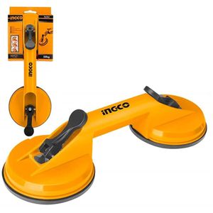 INGCO Glass Suction Cup Lifter Two Head Sucker Carrying Handle Puller, Capacity 50 KG