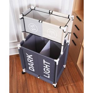 Double-Layer Laundry Basket With 2 Compartments