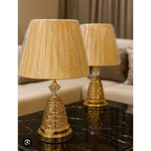 Bedroom Bedside Lamps American Retro Bedside Lamp Bedroom Living Room Decoration Table Lamps, Study Desk Decor Table Lamp Fabric Lampshade Bedside Lamps- Brown