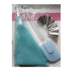 Cake Icing Decorating Tool Kit  With SpatulaAnd Pastry Bag-Silver