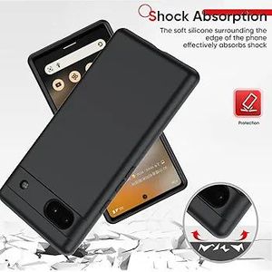 Google Pixel 6A Case, Case for Google Pixel 6A with 2 Pack Tempered Liquid Silicone Soft Microfiber Liner Cover Cases for Pixel 6A, Black