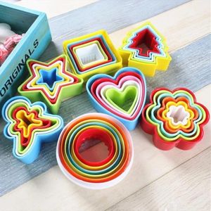 Shaped Cake Mold Biscuit Cutter Fondant Set, Two Side Cookie Cutters Plastic Set Multi-size Cake Fruit Vegetable Shapes Cutter For Baking