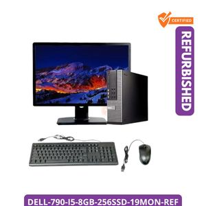 DELL Refurbished OptiPlex 790 Intel Core i5 8GB RAM 256GB SSD Desktop Full Set with 19-Inch Monitor