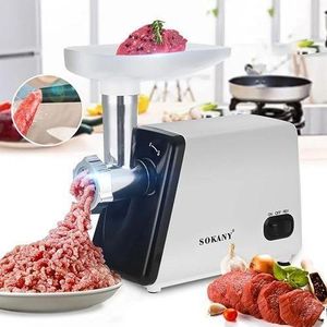 Sokany Electric Meat Grinder 2500W - Heavy Duty Stainless Steel Mincer with Sausage Stuffers for Home & Commercial Use