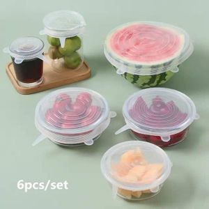 6PCS Silicone Food Covers Set - Multicolor