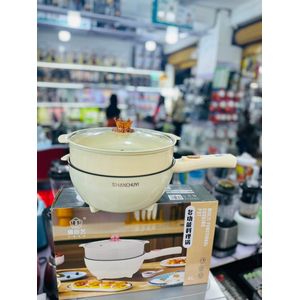 Other 4L Multifunctional Electric Hot Pot & Non-Stick Cooking Pan-Cream