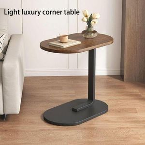 C Shaped End Table,Snack Side Table Slide Under Couch Sofa,Small End Table Oval Side Table