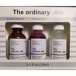 The Ordinary 3 In 1 Trio Set AHA Peeling Solution+Caffeine+Niacinamide Serum