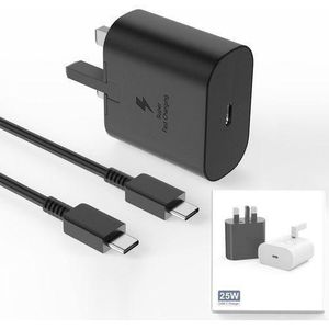 Samsung 25W USB-C Super Fast Charging Power Adapter With Type-C to C cable- Balck/White