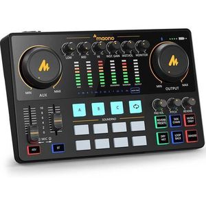 maono PD400X Audio Interface, MaonoCaster 10-Channel Podcast mixer Microphone USB/XLR Dynamic Microphone with Pro-preamp, 48V Phantom Power, Bluetooth, 11 Customize sound pads for Recording, Streaming, Youtube, TikTok, PC, Guitar