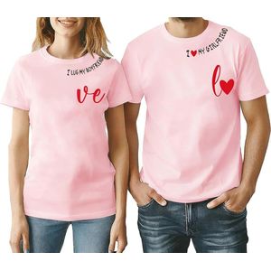 Matching Couples Shirts Love Heart Print Graphic Shirt Husband Wife Short Sleeve Tees Tops