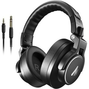 maono   Studio Monitor Mixing DJ Headphones, 50mm Driver Professional Over Ear Wired Headset with 3.5mm to 6.35mm Jack for Guitar AMP, Piano, Music Production, Keyboard, Recording, Podcast, MH700 Black